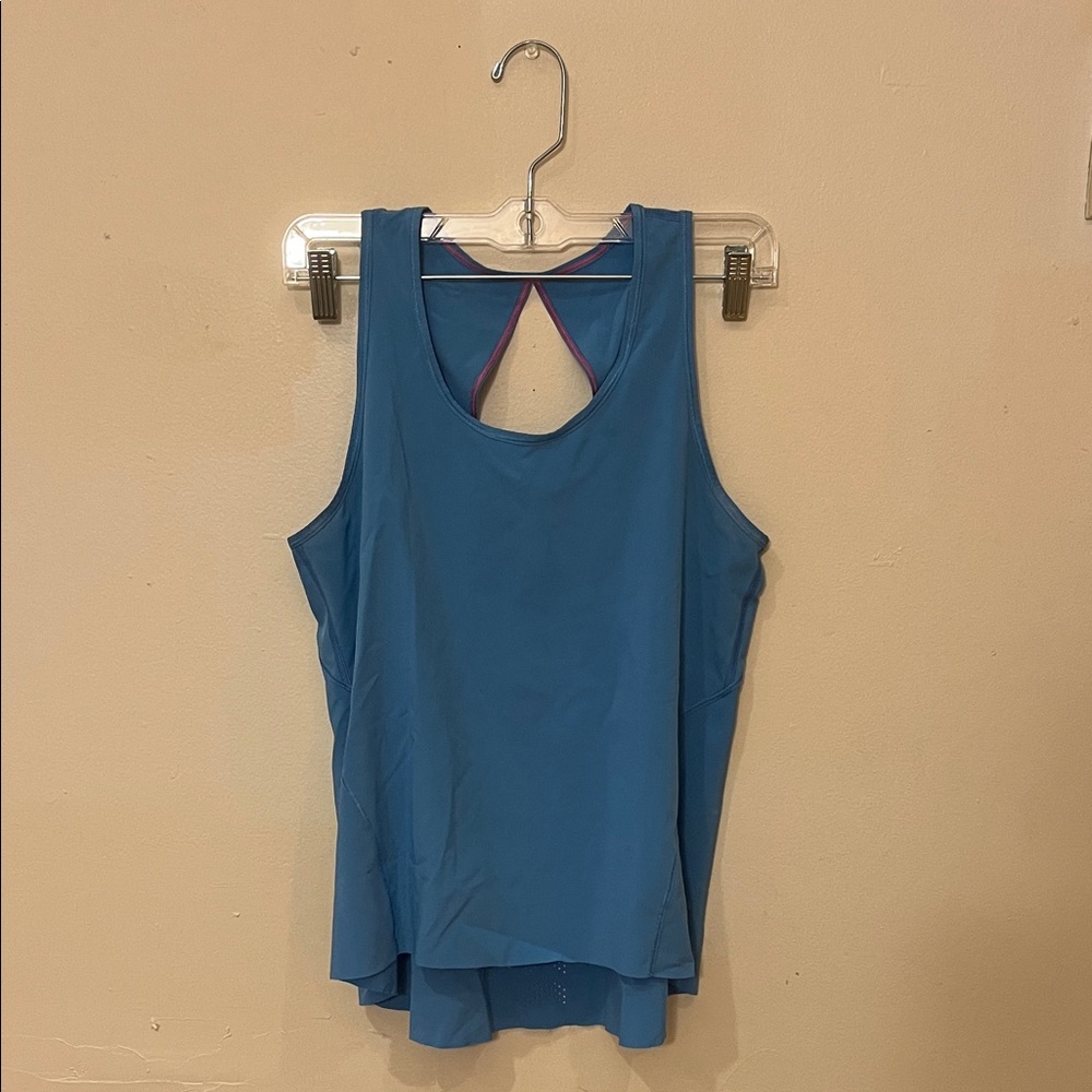 Ivivva Teal-Blue Performance Tank with Keyhole Back